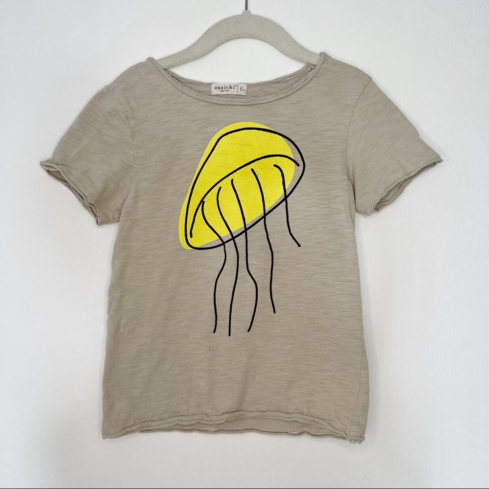 anaïs&i Jellyfish Print Unisex Short Sleeve Tee Shirt Size 6